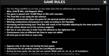 Ten Ton Ways Goldfish: Rules