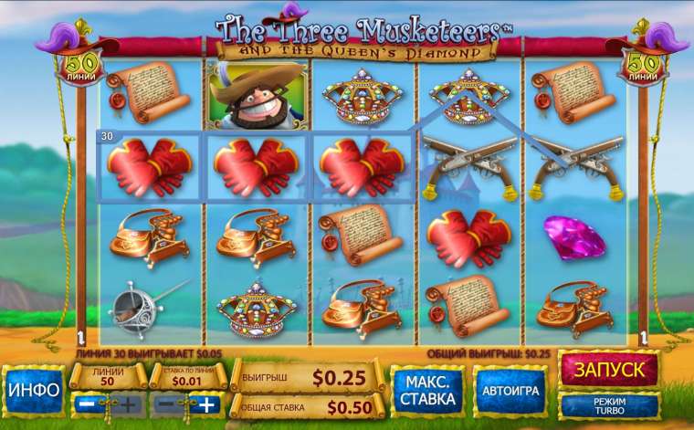 Play The Three Musketeers and the Queen’s Diamond slot