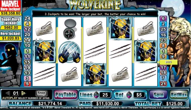 Play Wolverine slot