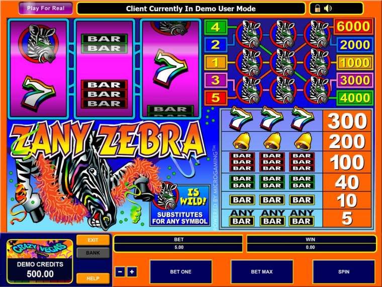 Play Zany Zebra slot