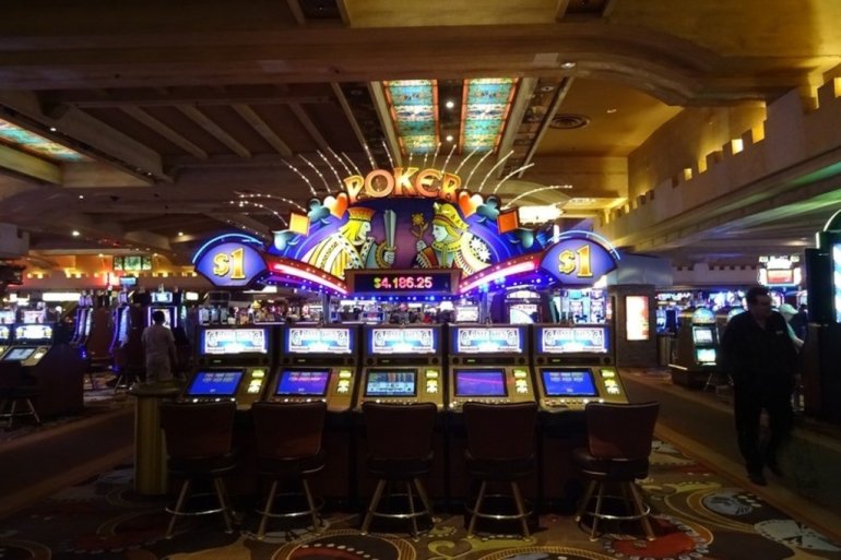 The gambling hall at the casino