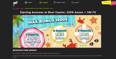 100 freespins on your first deposit at Booi: Booi Online Casino