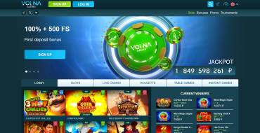 Reload FS: up to 100 freespins weekly at VOLNA: VOLNA online casino